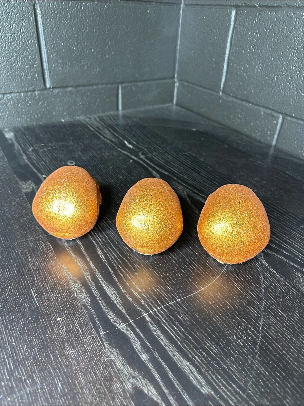 Orange Glitter Skull Party Decorations - Set of 3